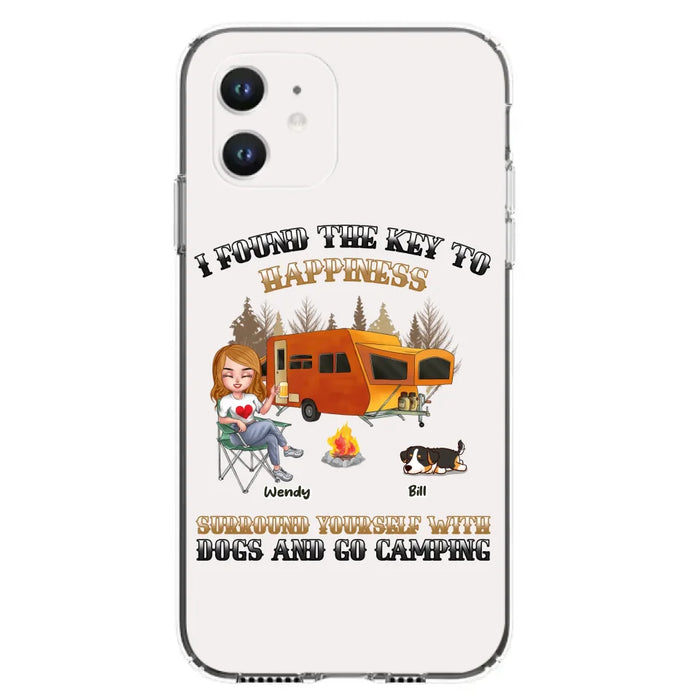 Custom Personalized Dog Camping Queen Phone Case - Gift Idea For Camping Lovers/Friends/ Dog Mom - Upto 5 Dogs - Case For iPhone And Samsung