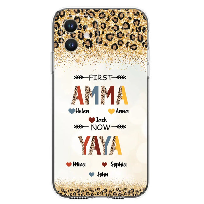 Personalized Grandma Phone Case - Upto 4 Kids And 8 Grandkids - Mother's Day Gift Idea for Grandma - First Mom Now Nana Kid And Grandkids - Case For iPhone And Samsung