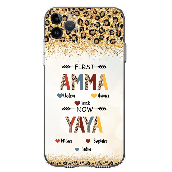 Personalized Grandma Phone Case - Upto 4 Kids And 8 Grandkids - Mother's Day Gift Idea for Grandma - First Mom Now Nana Kid And Grandkids - Case For iPhone And Samsung