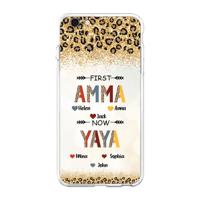 Personalized Grandma Phone Case - Upto 4 Kids And 8 Grandkids - Mother's Day Gift Idea for Grandma - First Mom Now Nana Kid And Grandkids - Case For iPhone And Samsung