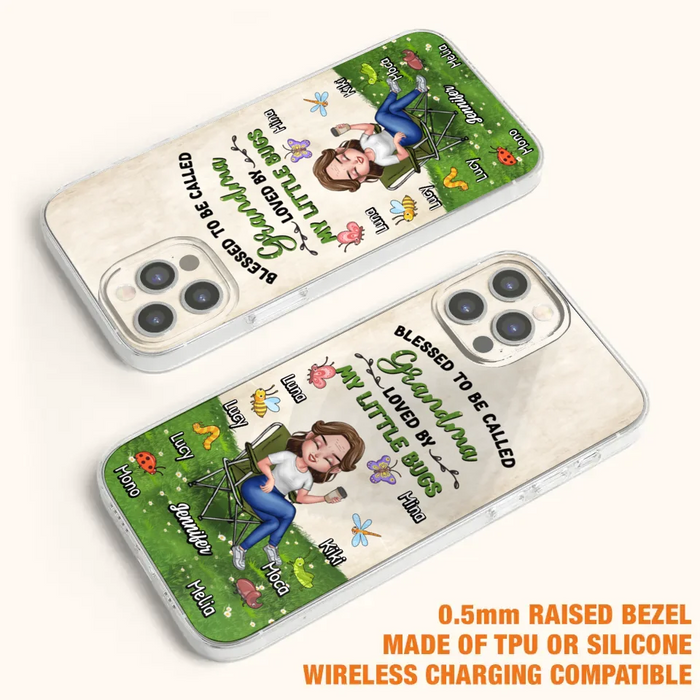 Custom Personalized Grandma Phone Case - Upto 8 Bugs - Gift Idea For Mother's Day/Garden Lovers - Blessed To Be Called Grandma Loved By My Little Bugs - Case For iPhone & Samsung