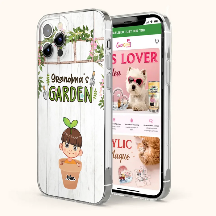 Custom Personalized Grandma's Garden Phone Case - Gift Idea For Grandma/ Mother's Day Gift - Up to 10 Kids - Case For iPhone And Samsung