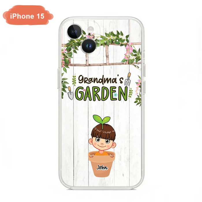 Custom Personalized Grandma's Garden Phone Case - Gift Idea For Grandma/ Mother's Day Gift - Up to 10 Kids - Case For iPhone And Samsung