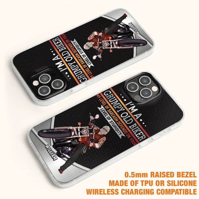 Custom Personalized Old Biker Phone Case - Father's Day Gift Idea for Biker - I'm A Grumpy Old Biker - Case for iPhone/Samsung