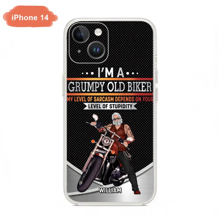 Custom Personalized Old Biker Phone Case - Father's Day Gift Idea for Biker - I'm A Grumpy Old Biker - Case for iPhone/Samsung