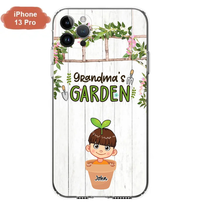 Custom Personalized Grandma's Garden Phone Case - Gift Idea For Grandma/ Mother's Day Gift - Up to 10 Kids - Case For iPhone And Samsung