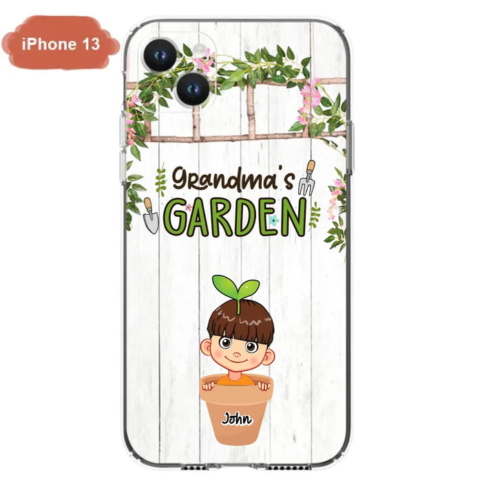 Custom Personalized Grandma's Garden Phone Case - Gift Idea For Grandma/ Mother's Day Gift - Up to 10 Kids - Case For iPhone And Samsung