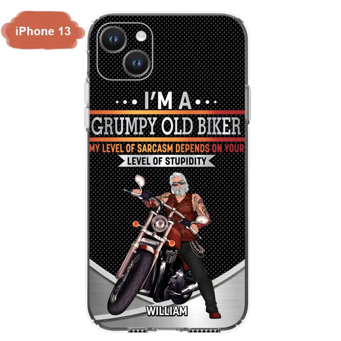 Custom Personalized Old Biker Phone Case - Father's Day Gift Idea for Biker - I'm A Grumpy Old Biker - Case for iPhone/Samsung