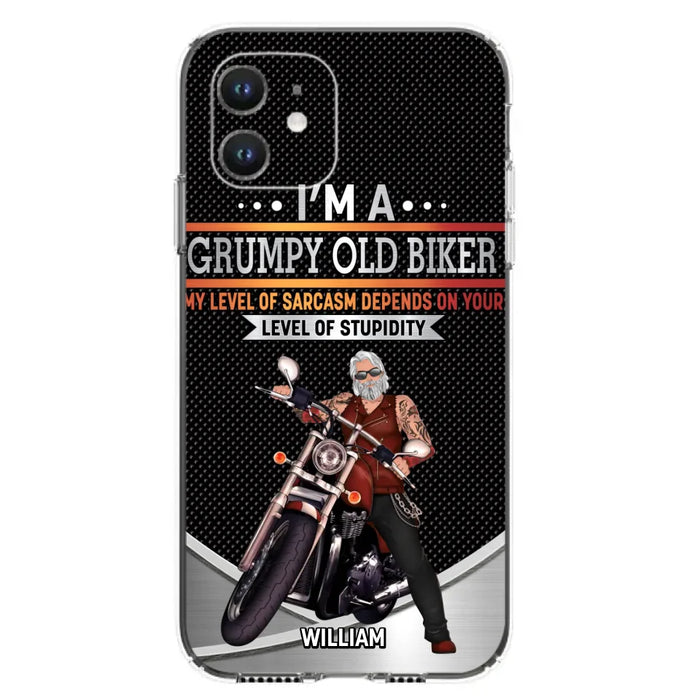 Custom Personalized Old Biker Phone Case - Father's Day Gift Idea for Biker - I'm A Grumpy Old Biker - Case for iPhone/Samsung