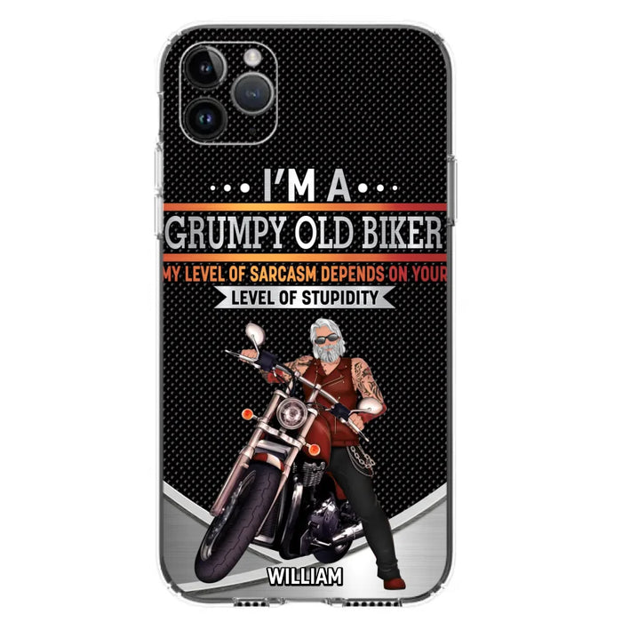 Custom Personalized Old Biker Phone Case - Father's Day Gift Idea for Biker - I'm A Grumpy Old Biker - Case for iPhone/Samsung