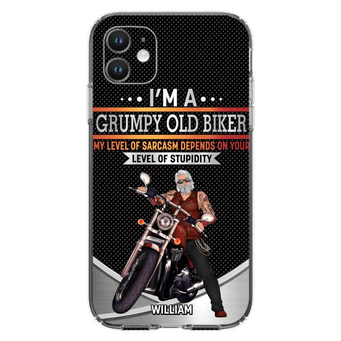 Custom Personalized Old Biker Phone Case - Father's Day Gift Idea for Biker - I'm A Grumpy Old Biker - Case for iPhone/Samsung