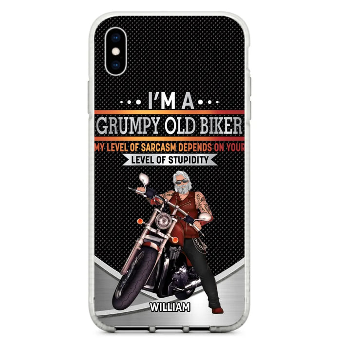 Custom Personalized Old Biker Phone Case - Father's Day Gift Idea for Biker - I'm A Grumpy Old Biker - Case for iPhone/Samsung