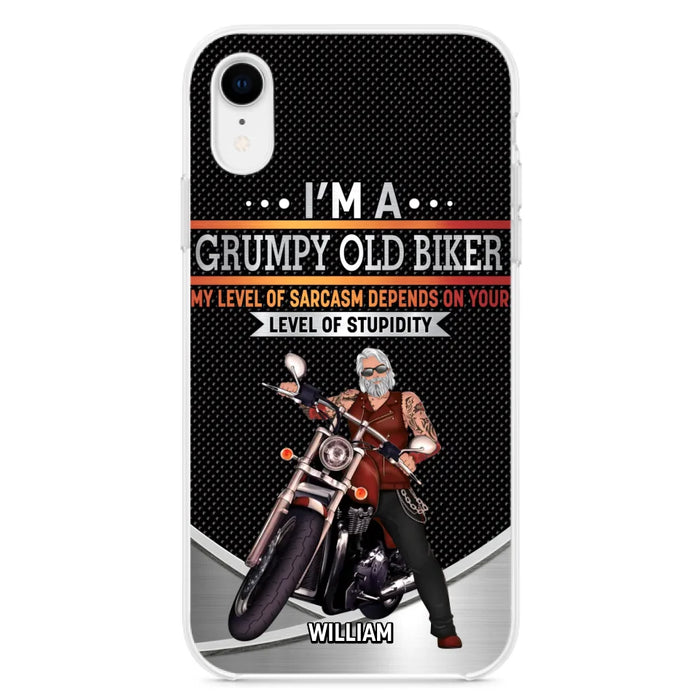 Custom Personalized Old Biker Phone Case - Father's Day Gift Idea for Biker - I'm A Grumpy Old Biker - Case for iPhone/Samsung