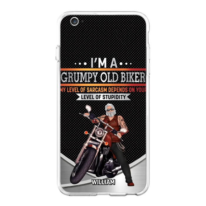 Custom Personalized Old Biker Phone Case - Father's Day Gift Idea for Biker - I'm A Grumpy Old Biker - Case for iPhone/Samsung