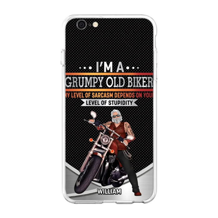 Custom Personalized Old Biker Phone Case - Father's Day Gift Idea for Biker - I'm A Grumpy Old Biker - Case for iPhone/Samsung