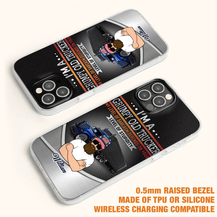 Custom Personalized Old Trucker Phone Case - Father's Day Gift Idea for Trucker - I'm A Grumpy Old Trucker - Case for iPhone/Samsung