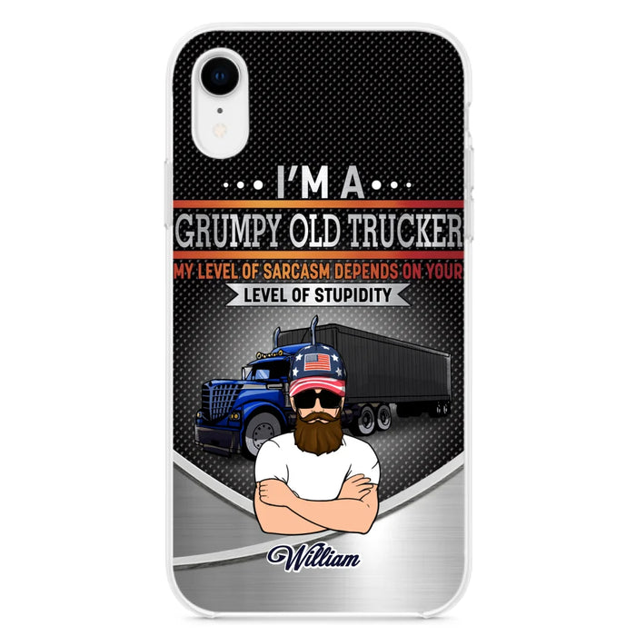 Custom Personalized Old Trucker Phone Case - Father's Day Gift Idea for Trucker - I'm A Grumpy Old Trucker - Case for iPhone/Samsung