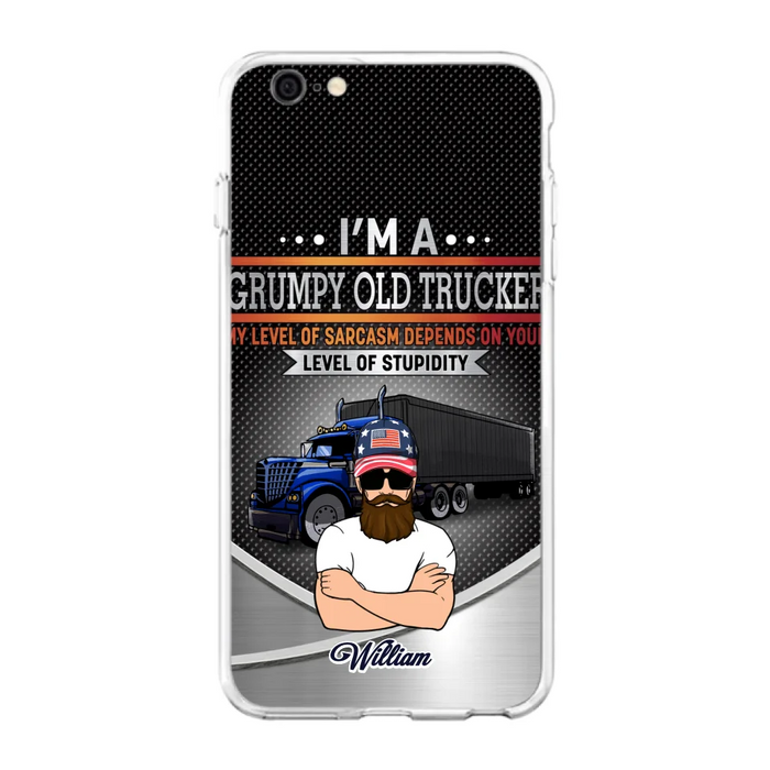 Custom Personalized Old Trucker Phone Case - Father's Day Gift Idea for Trucker - I'm A Grumpy Old Trucker - Case for iPhone/Samsung