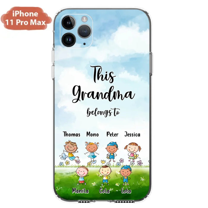 Custom Personalized Grandma Phone Case - Gift Idea For Grandma/Mother's Day - Upto 7 Kids - This Grandma Belongs To - Case For iPhone & Samsung