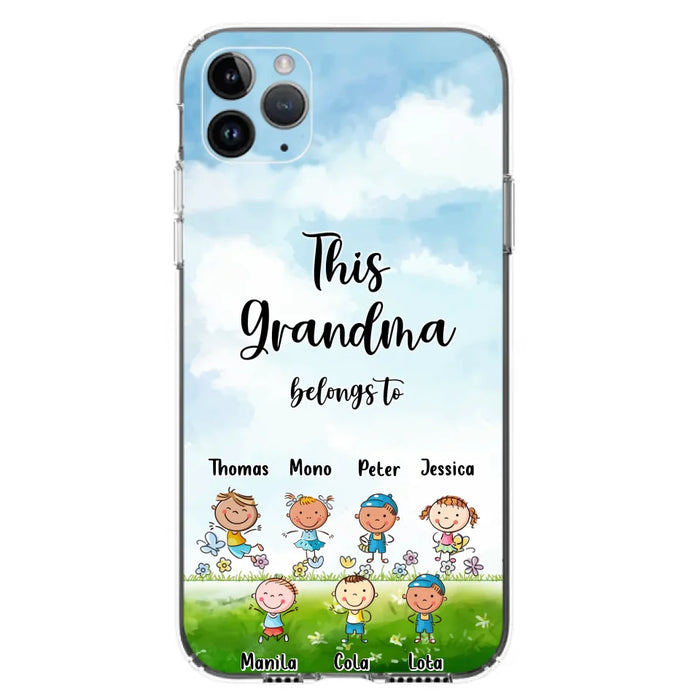 Custom Personalized Grandma Phone Case - Gift Idea For Grandma/Mother's Day - Upto 7 Kids - This Grandma Belongs To - Case For iPhone & Samsung