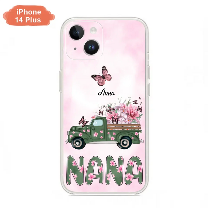 Custom Personalized Nana Phone Case - Gift Idea For Grandma/Mother's Day - Upto 12 Butterflies - Nana - Case For iPhone & Samsung