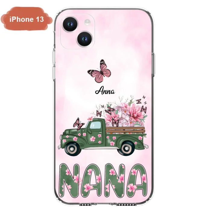 Custom Personalized Nana Phone Case - Gift Idea For Grandma/Mother's Day - Upto 12 Butterflies - Nana - Case For iPhone & Samsung