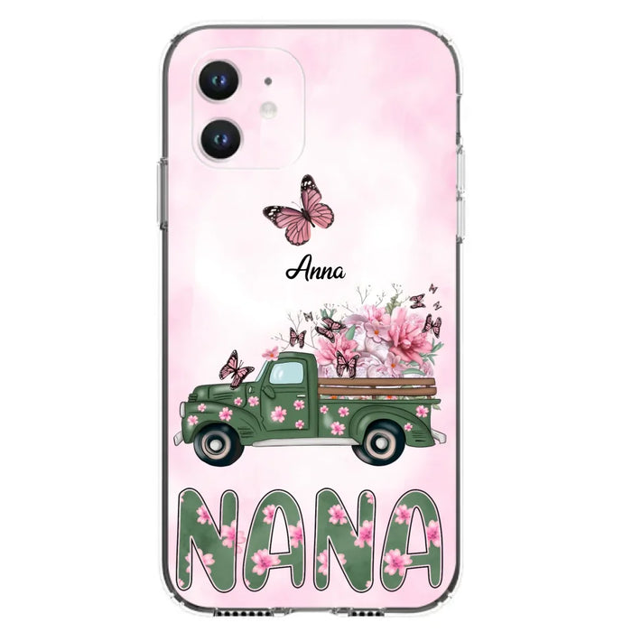 Custom Personalized Nana Phone Case - Gift Idea For Grandma/Mother's Day - Upto 12 Butterflies - Nana - Case For iPhone & Samsung