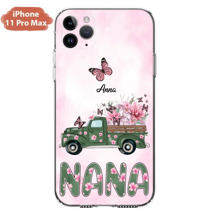 Custom Personalized Nana Phone Case - Gift Idea For Grandma/Mother's Day - Upto 12 Butterflies - Nana - Case For iPhone & Samsung