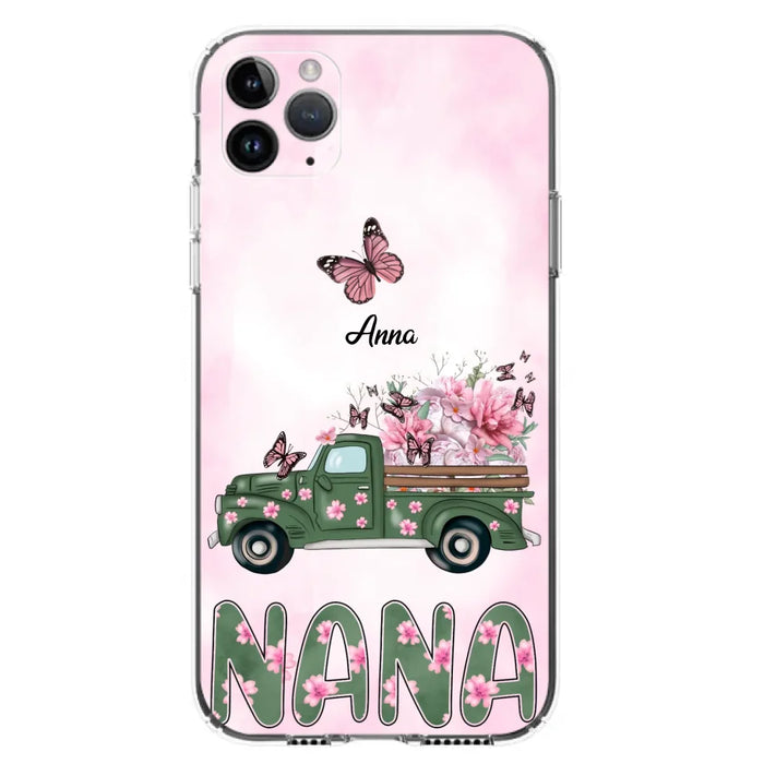 Custom Personalized Nana Phone Case - Gift Idea For Grandma/Mother's Day - Upto 12 Butterflies - Nana - Case For iPhone & Samsung