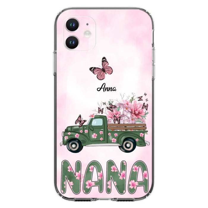 Custom Personalized Nana Phone Case - Gift Idea For Grandma/Mother's Day - Upto 12 Butterflies - Nana - Case For iPhone & Samsung