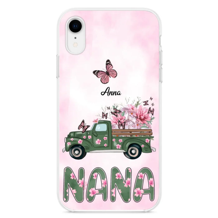 Custom Personalized Nana Phone Case - Gift Idea For Grandma/Mother's Day - Upto 12 Butterflies - Nana - Case For iPhone & Samsung