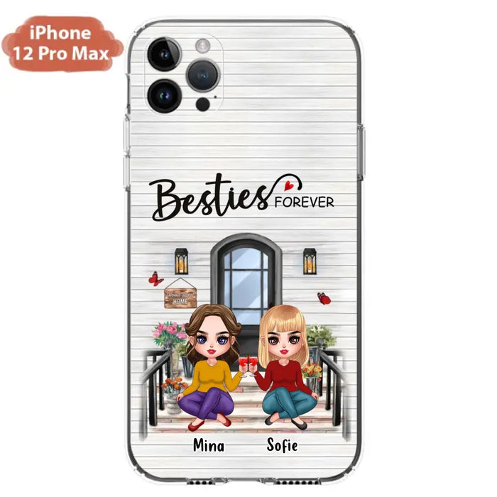 Custom Personalized Besties Sisters Front Porch Phone Case - Upto 5 Women - Gift Idea For Friends/ Besties/ Sisters - Besties Forever - Case For iPhone/ Samsung