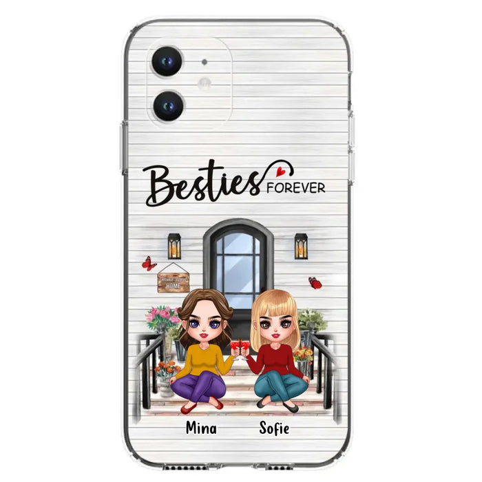 Custom Personalized Besties Sisters Front Porch Phone Case - Upto 5 Women - Gift Idea For Friends/ Besties/ Sisters - Besties Forever - Case For iPhone/ Samsung