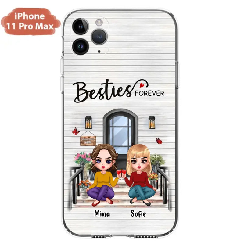 Custom Personalized Besties Sisters Front Porch Phone Case - Upto 5 Women - Gift Idea For Friends/ Besties/ Sisters - Besties Forever - Case For iPhone/ Samsung
