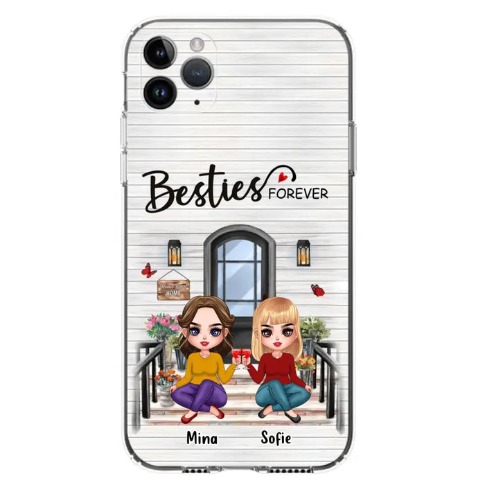 Custom Personalized Besties Sisters Front Porch Phone Case - Upto 5 Women - Gift Idea For Friends/ Besties/ Sisters - Besties Forever - Case For iPhone/ Samsung