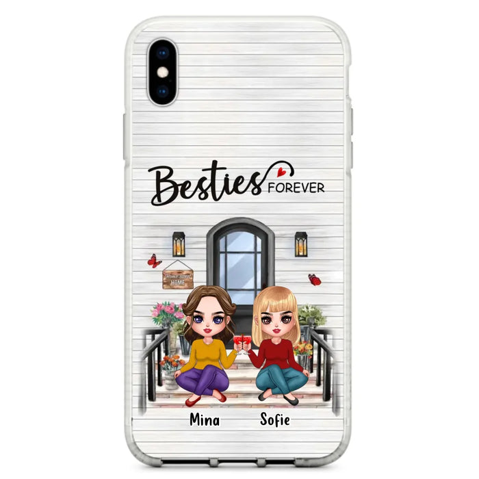 Custom Personalized Besties Sisters Front Porch Phone Case - Upto 5 Women - Gift Idea For Friends/ Besties/ Sisters - Besties Forever - Case For iPhone/ Samsung