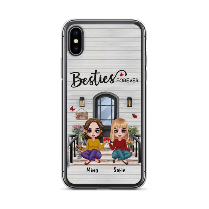 Custom Personalized Besties Sisters Front Porch Phone Case - Upto 5 Women - Gift Idea For Friends/ Besties/ Sisters - Besties Forever - Case For iPhone/ Samsung