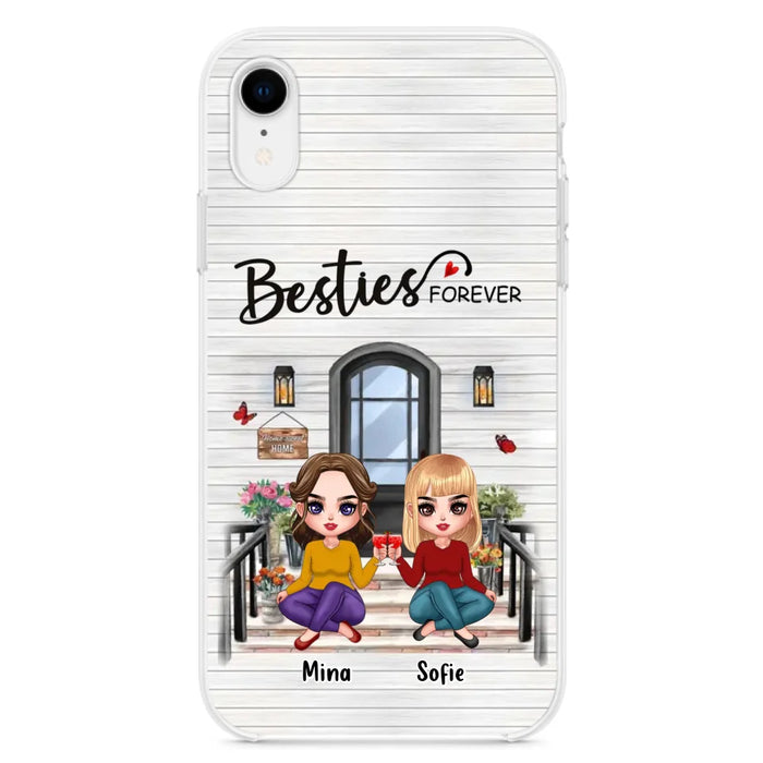 Custom Personalized Besties Sisters Front Porch Phone Case - Upto 5 Women - Gift Idea For Friends/ Besties/ Sisters - Besties Forever - Case For iPhone/ Samsung