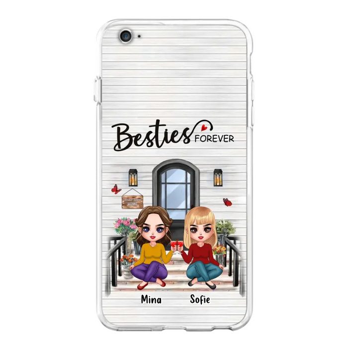 Custom Personalized Besties Sisters Front Porch Phone Case - Upto 5 Women - Gift Idea For Friends/ Besties/ Sisters - Besties Forever - Case For iPhone/ Samsung