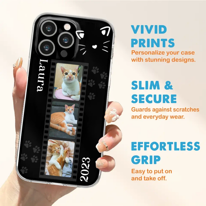 Custom Personalized Pet Photo Film iPhone/Samsung Phone Case - Gift for Cat Lovers/Birthday Gift