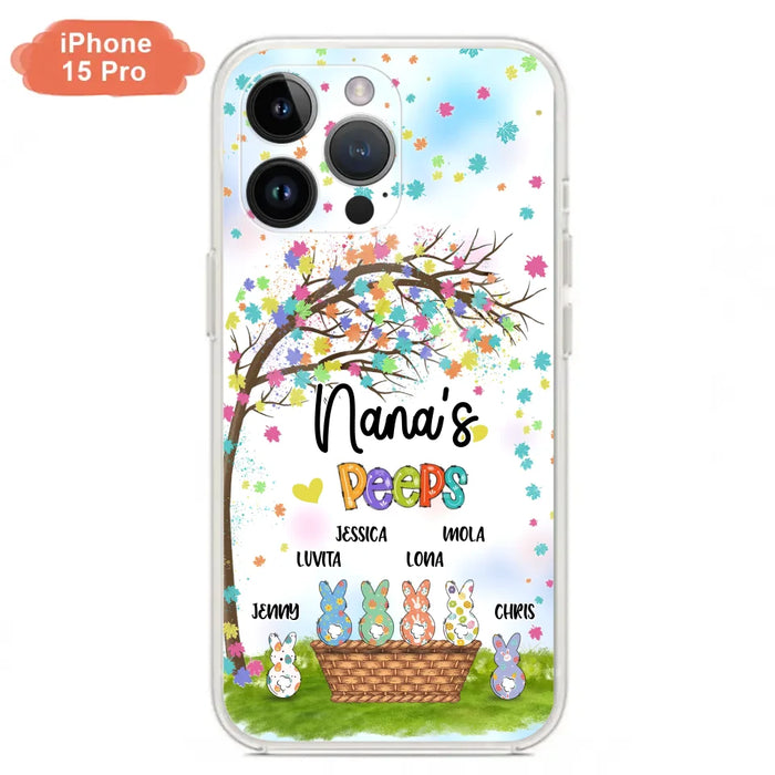 Custom Personalized Nana's Peeps Phone Case- Gift Idea For Easter Day - Upto 6 Bunnies - Nana's Peeps - Cases For iPhone & Samsung