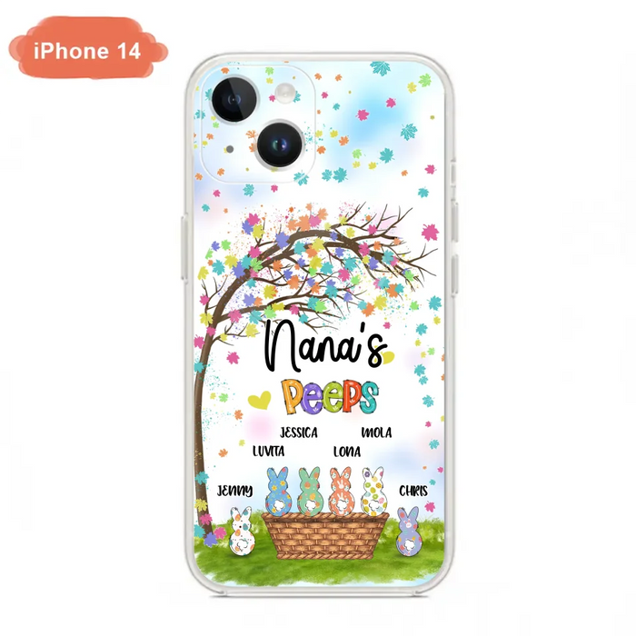 Custom Personalized Nana's Peeps Phone Case- Gift Idea For Easter Day - Upto 6 Bunnies - Nana's Peeps - Cases For iPhone & Samsung