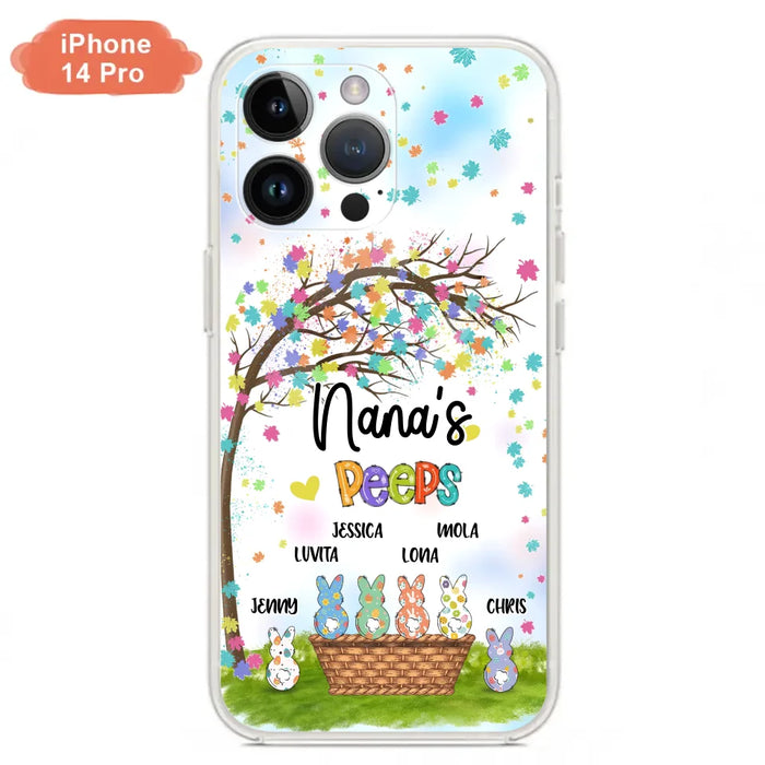 Custom Personalized Nana's Peeps Phone Case- Gift Idea For Easter Day - Upto 6 Bunnies - Nana's Peeps - Cases For iPhone & Samsung