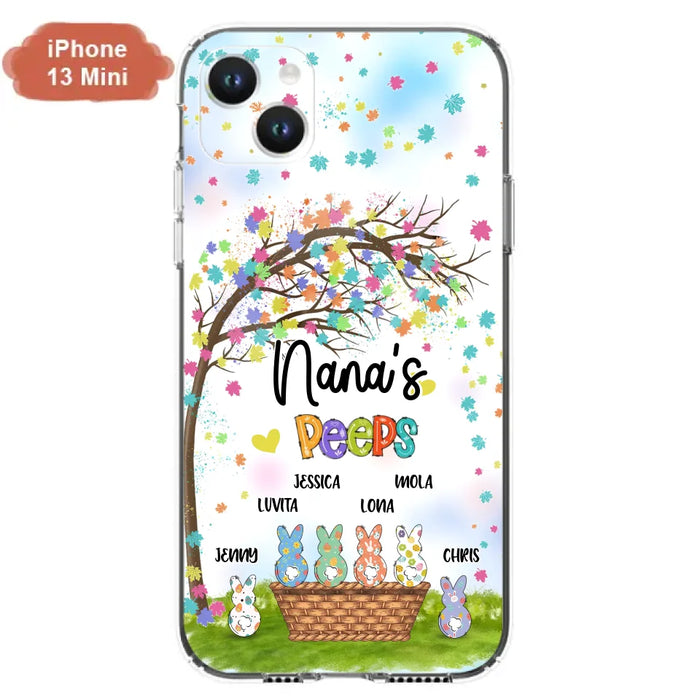 Custom Personalized Nana's Peeps Phone Case- Gift Idea For Easter Day - Upto 6 Bunnies - Nana's Peeps - Cases For iPhone & Samsung