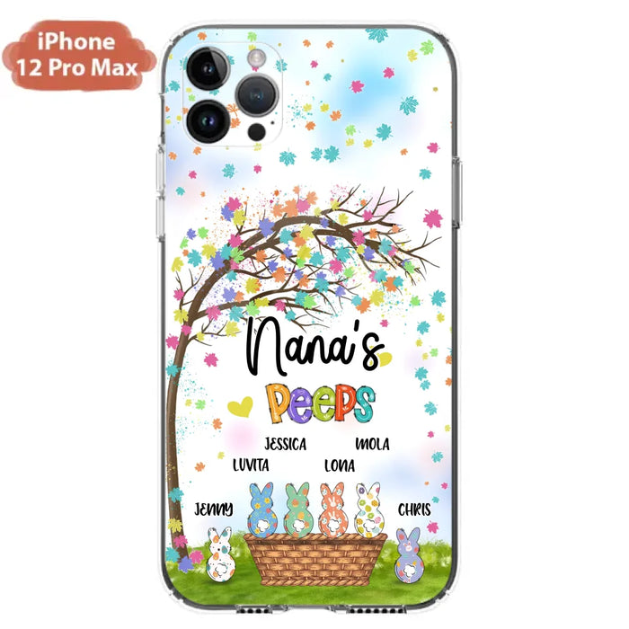 Custom Personalized Nana's Peeps Phone Case- Gift Idea For Easter Day - Upto 6 Bunnies - Nana's Peeps - Cases For iPhone & Samsung