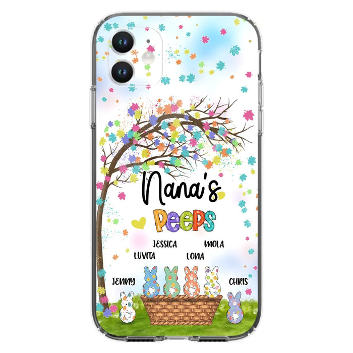 Custom Personalized Nana's Peeps Phone Case- Gift Idea For Easter Day - Upto 6 Bunnies - Nana's Peeps - Cases For iPhone & Samsung