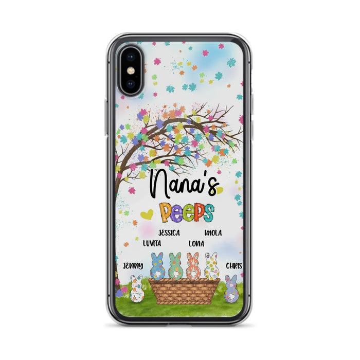 Custom Personalized Nana's Peeps Phone Case- Gift Idea For Easter Day - Upto 6 Bunnies - Nana's Peeps - Cases For iPhone & Samsung