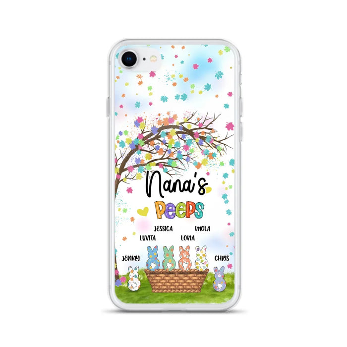 Custom Personalized Nana's Peeps Phone Case- Gift Idea For Easter Day - Upto 6 Bunnies - Nana's Peeps - Cases For iPhone & Samsung