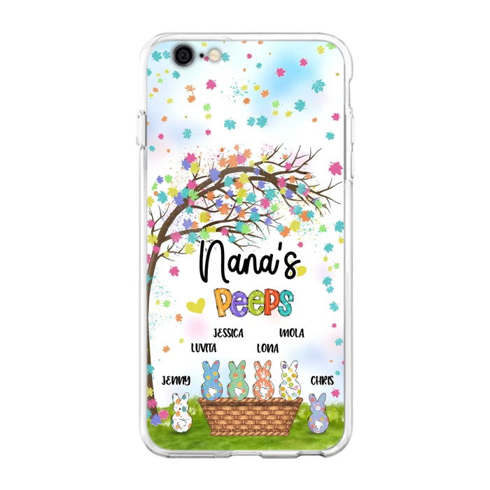 Custom Personalized Nana's Peeps Phone Case- Gift Idea For Easter Day - Upto 6 Bunnies - Nana's Peeps - Cases For iPhone & Samsung