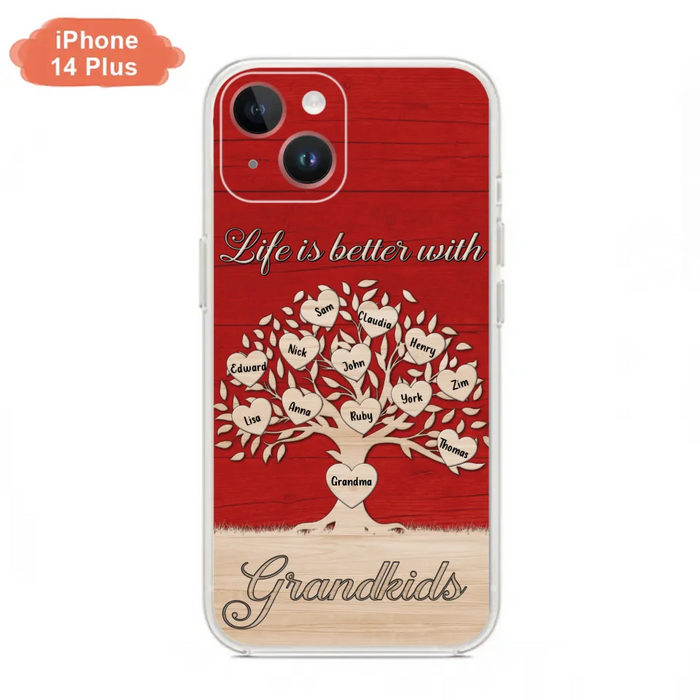 Custom Personalized Grandma iPhone/Samsung Phone Case - Up to 12 Kid's Name - Mother's Day Gift Idea For Grandma - Life Is Better With Grandkids